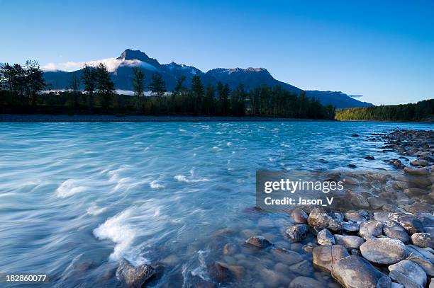mountain sunrise - skeena river stock pictures, royalty-free photos & images