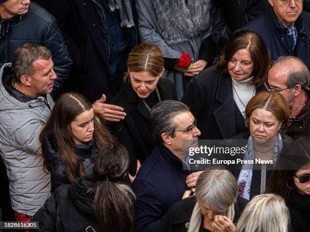 La actriz y sobrina de Concha Velasco, Manuela Velasco , durante el funeral de la actriz Concha Velasco, en la Catedral de Nuestra Señora de la...