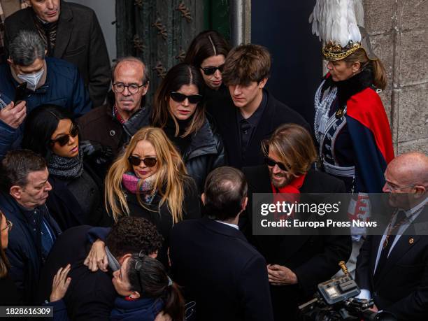 El hijo de Concha Velasco, Manuel Martinez , y el alcalde de Valladolid, Jesus Julio Carnero , durante el funeral de la actriz Concha Velasco, en la...