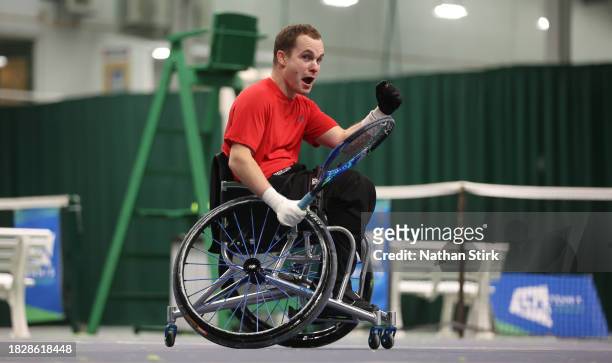 Edward Barrett during the Wheelchair Tennis National Finals 2023 at The Shrewsbury Club on December 03, 2023 in Shrewsbury, England.