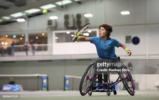 Matthew Knoesen during the Wheelchair Tennis National Finals 2023 at The Shrewsbury Club on December 03, 2023 in Shrewsbury, England.