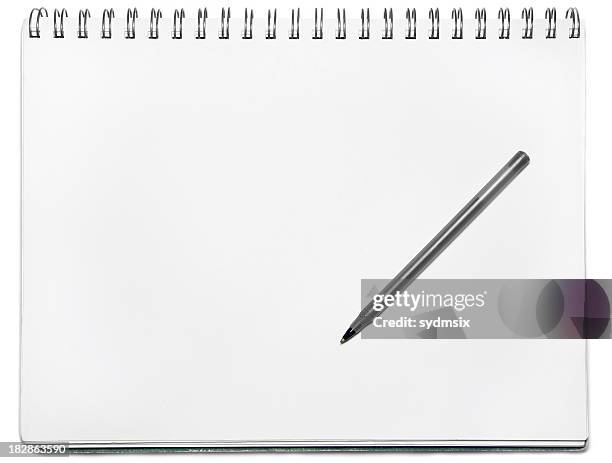 spiral notebook with pen - sketch pad stock pictures, royalty-free photos & images