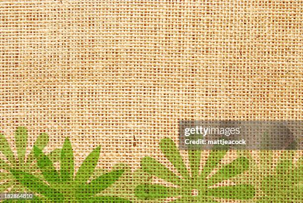 green floral background - burlap stock illustrations