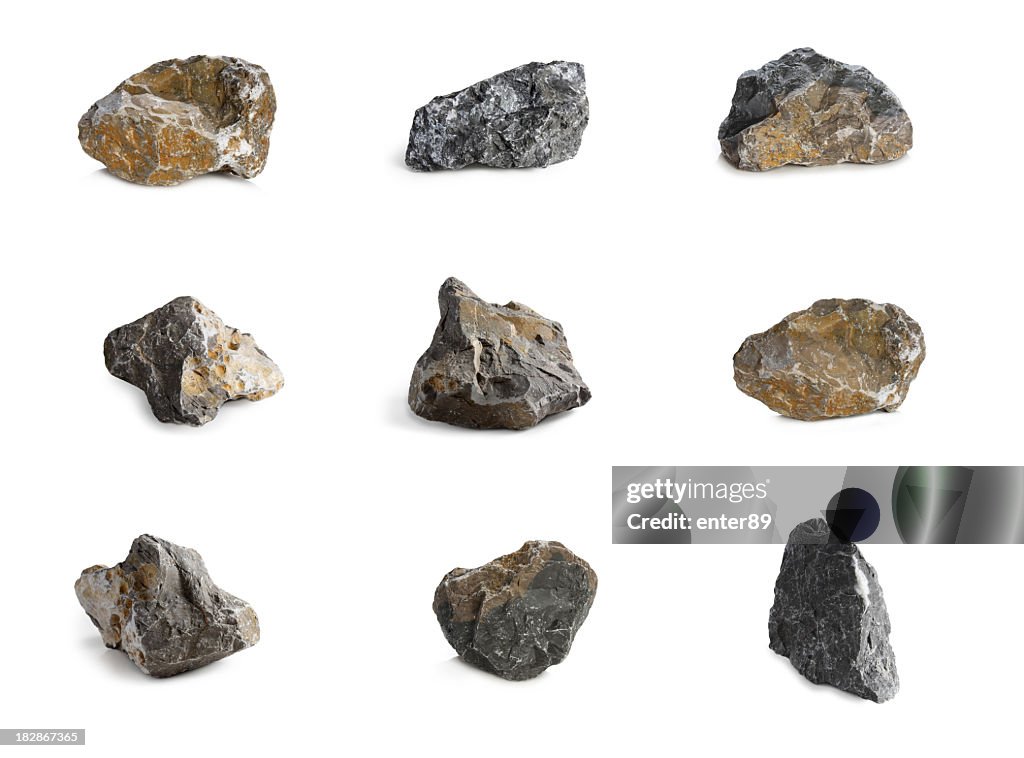9 Rocks Structure Arrangement Of Nine Rocks With Different Colors And Textures High-Res ...