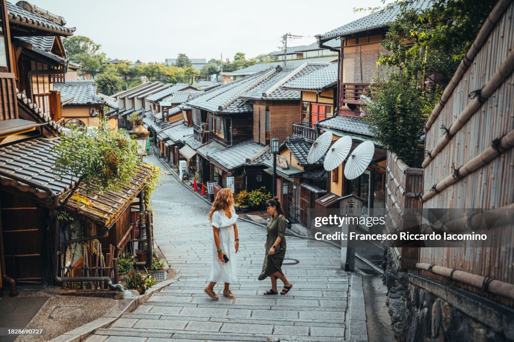 Tourist in Kyoto, old town. Japan