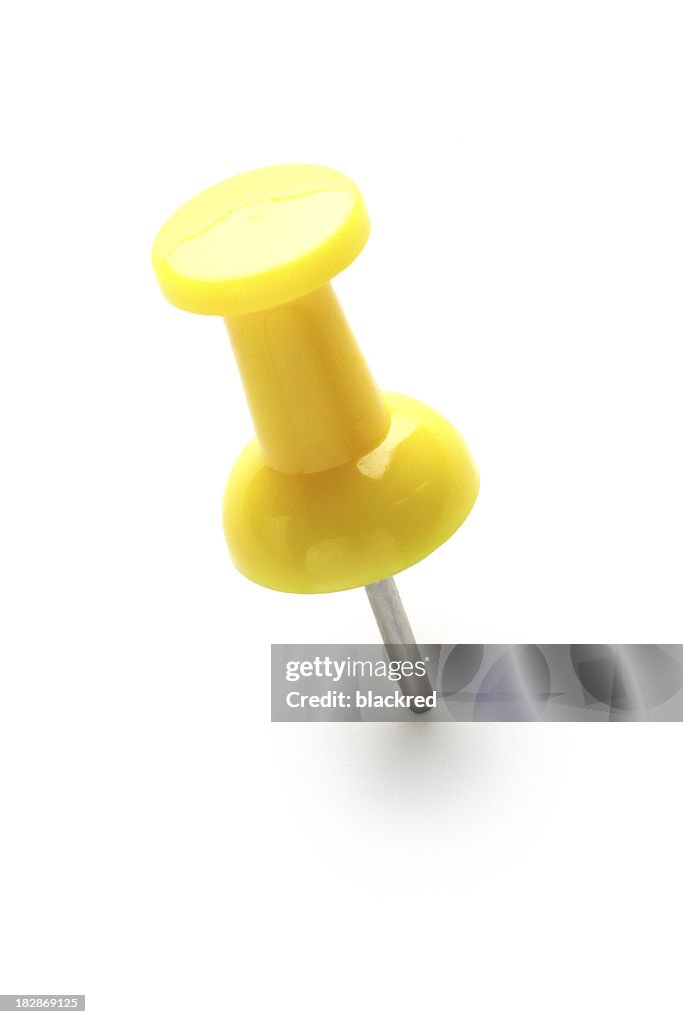 Yellow Color Pin Yellow Push Pin High-Res Stock Photo - Getty Images
