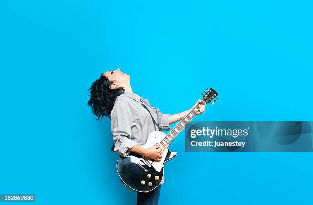 guitar chic - rock on stockfoto's en -beelden