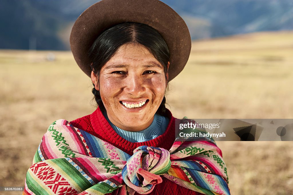 Peruvian woman wearing national clothing, The Sacred Valley