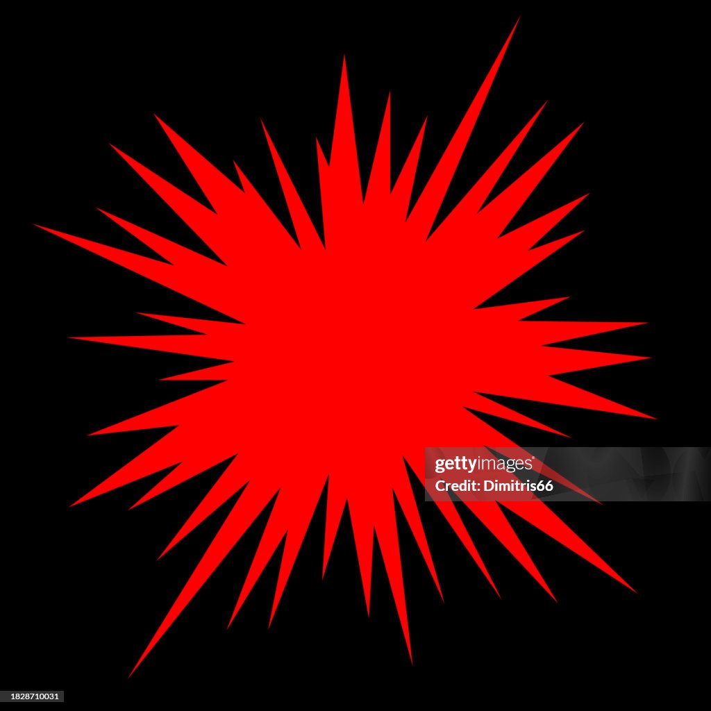 Auge. Explosión roja sobre fondo negro