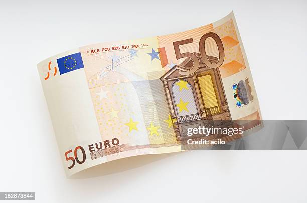 nota de cinquenta euros das-galápagos - nota de euro da união europeia imagens e fotografias de stock