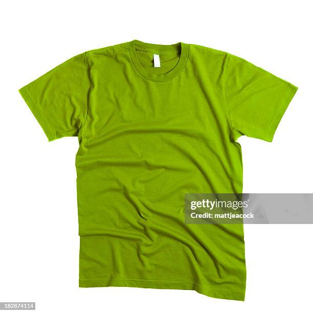 verde t-shirt - wrinkled imagens e fotografias de stock