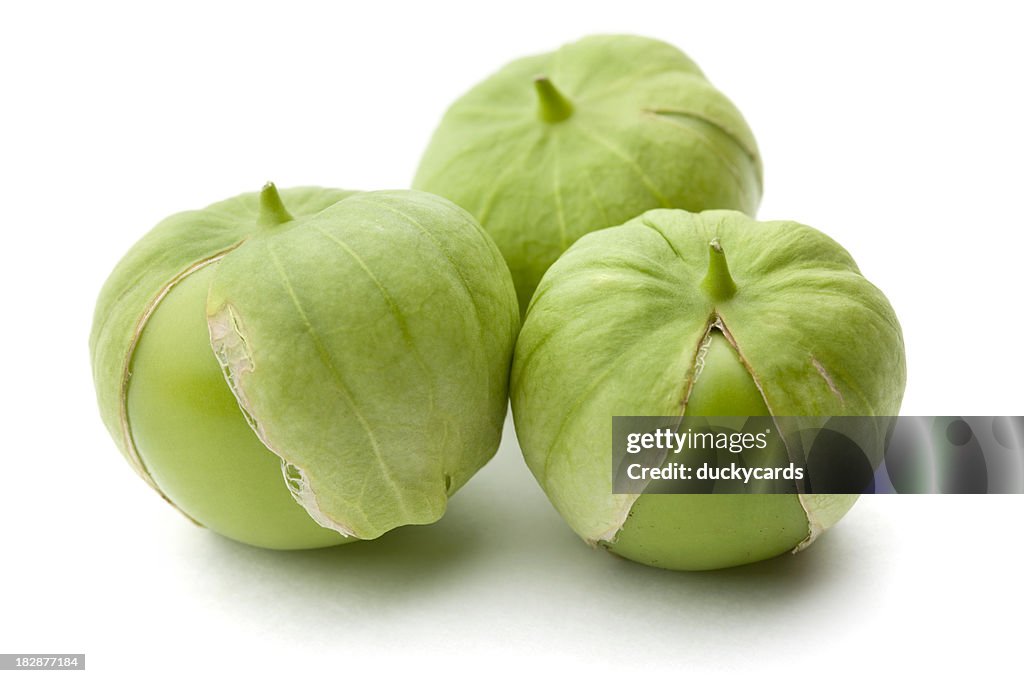 Tomatillos Isolated on White