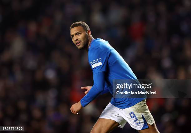 Cyriel Dessers of Rangers is seen during the Cinch Scottish Premiership match between Rangers FC and St. Mirren FC at Ibrox Stadium on December 03,...