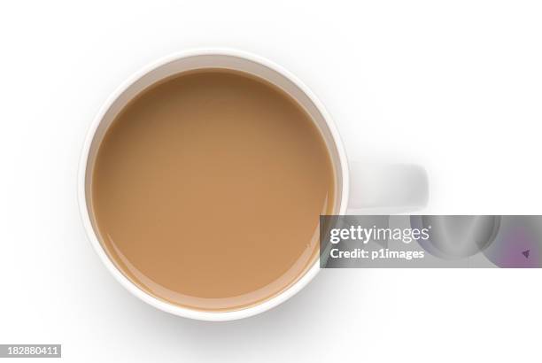 mug of white coffee - coffee milk stockfoto's en -beelden