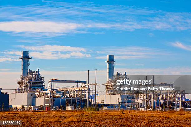 natural gas fired turbine power plant - gas turbine electrical power plant stock pictures, royalty-free photos & images