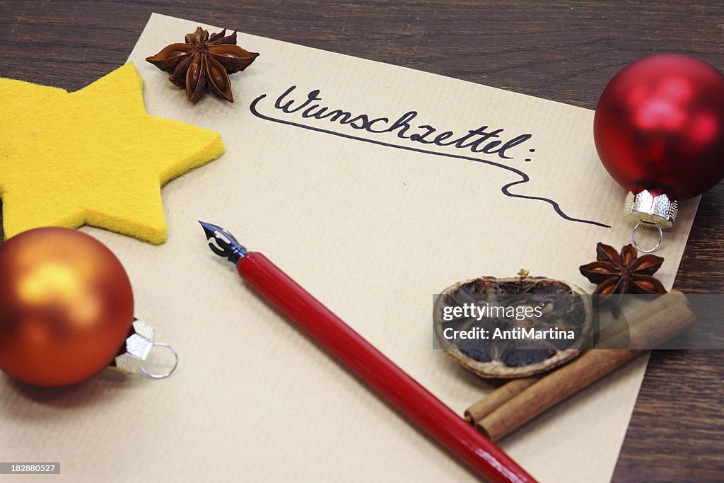 Deutsche Liste der Wünsche (Wunschzettel