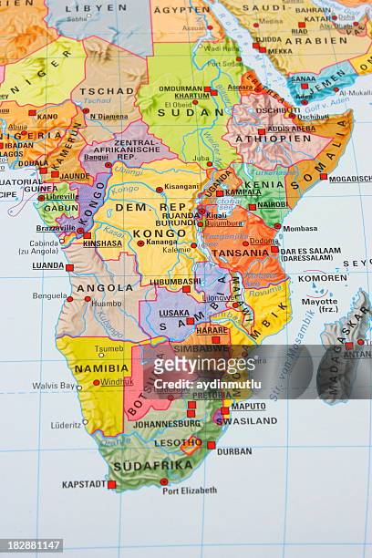 multi colored africa map - atlas maroc stock pictures, royalty-free photos & images