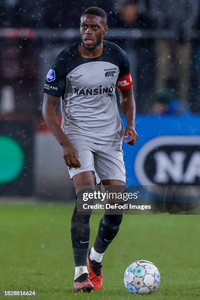 Bruno Martins Indi of AZ Alkmaar Controlls the ball during the Dutch Eredivisie match between FC Utrecht and AZ Alkmaar at Stadion Galgenwaard on...