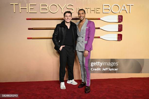 Riyadh Khalaf and Michael Gunning attend "The Boys In the Boat" UK Special Screening at the Curzon Mayfair on December 03, 2023 in London, England....