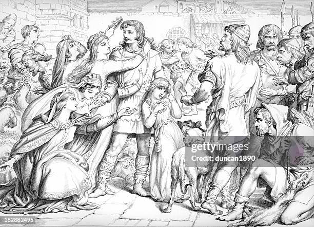 hereward the wake - valkyrie mythological figure stock illustrations