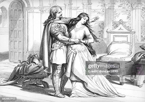 hereward the wake - young couple relationship stock illustrations