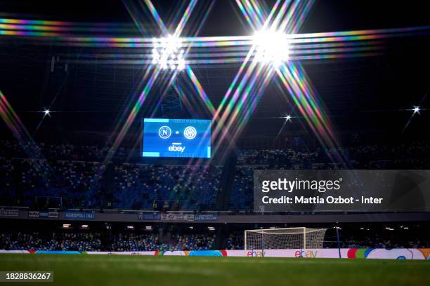 General view inside the stadium prior to the Serie A TIM match between SSC Napoli and FC Internazionale at Stadio Diego Armando Maradona on December...