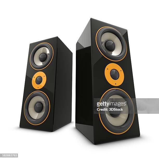 zwei große lautsprecher - audio speakers stock-fotos und bilder