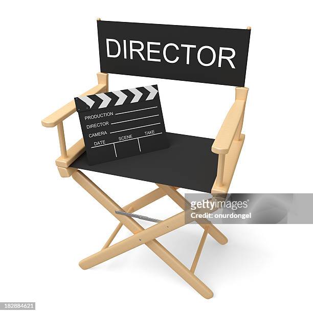 director's chair with clipping path - director chair stock pictures, royalty-free photos & images