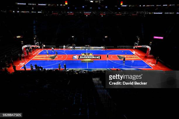 An overall view of the In-Season Tournament court on December 6, 2023 at T-Mobile Arena in Las Vegas, Nevada. NOTE TO USER: User expressly...