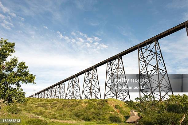 hi-level bridge - lethbridge alberta stock pictures, royalty-free photos & images