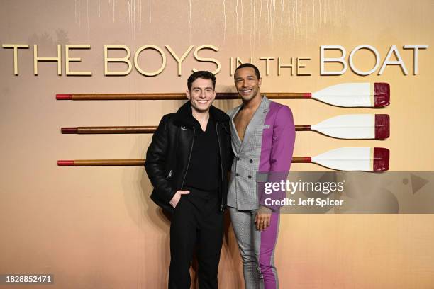Riyadh Khalaf and Michael Gunning attend "The Boys In the Boat" UK Special Screening at the Curzon Mayfair on December 03, 2023 in London, England....