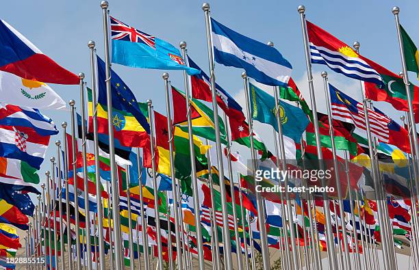 - flags - international politics stock-fotos und bilder