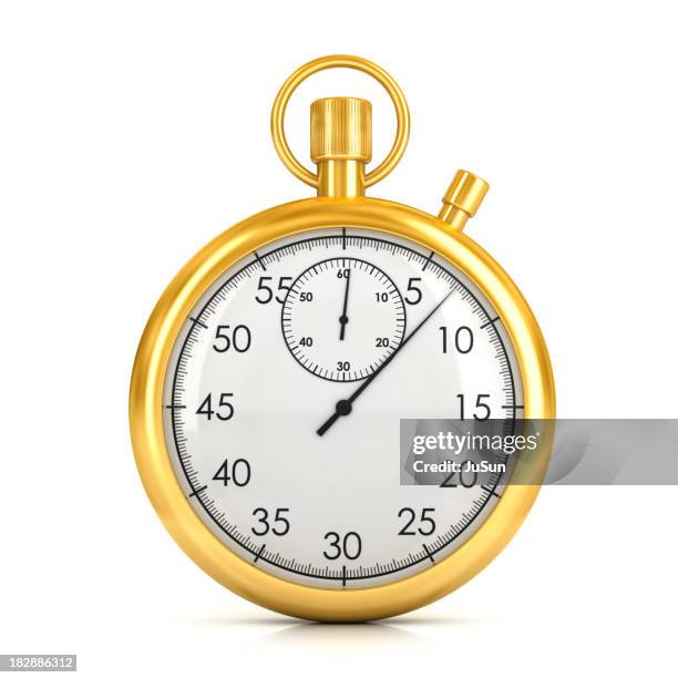 golden stopwatch - minutenwijzer stockfoto's en -beelden