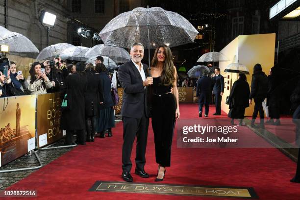 Director George Clooney and Amal Clooney attend "The Boys In the Boat" UK Special Screening at the Curzon Mayfair on December 03, 2023 in London,...