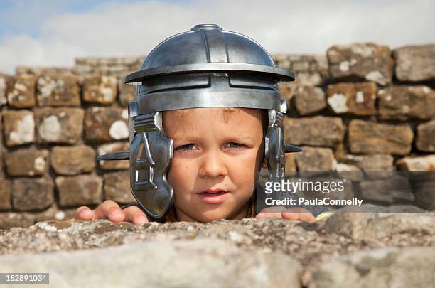 little roman soldier - hadrians wall stock pictures, royalty-free photos & images