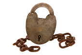 old chain with the padlock Size XXXL