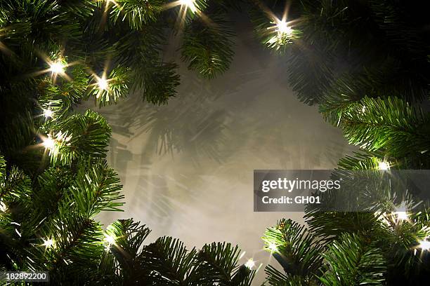 christmas wreath - christmas tree close up stock pictures, royalty-free photos & images