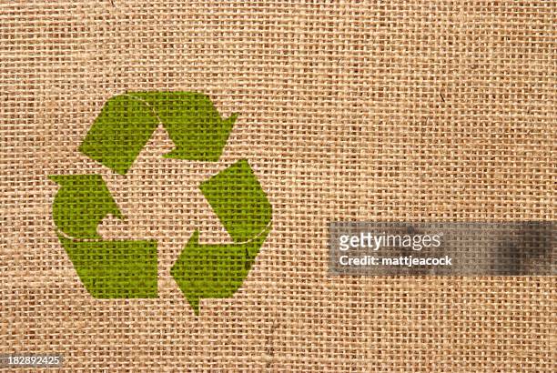 recycle sign - hessian stock illustrations