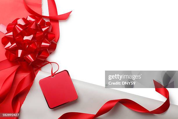 open christmas gift - gift wrap stockfoto's en -beelden