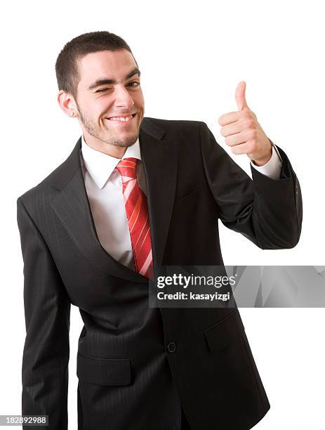 junger geschäftsmann machen lustiges gesicht - oberteil stock-fotos und bilder