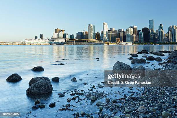 vancouver waterfront skyline - downtown vancouver stock pictures, royalty-free photos & images