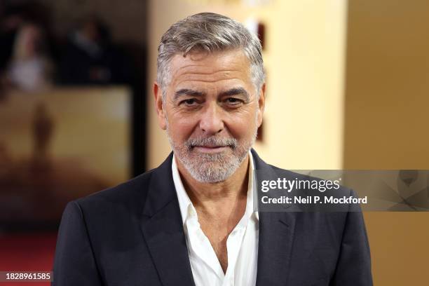 George Clooney attends the UK premiere of "The Boys In The Boat" at Curzon Cinema Mayfair on December 03, 2023 in London, England.