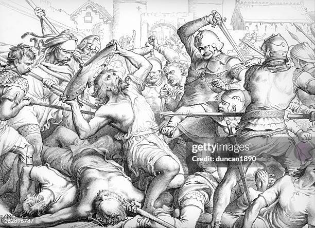 hereward the wake - viking warrior stock illustrations