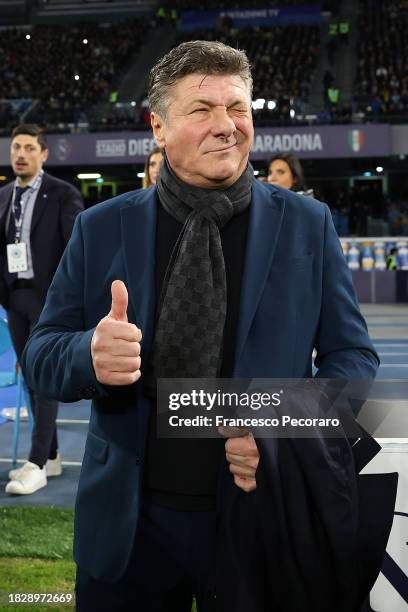 Walter Mazzarri SSC Napoli head coach during the Serie A TIM match between SSC Napoli and FC Internazionale at Stadio Diego Armando Maradona on...