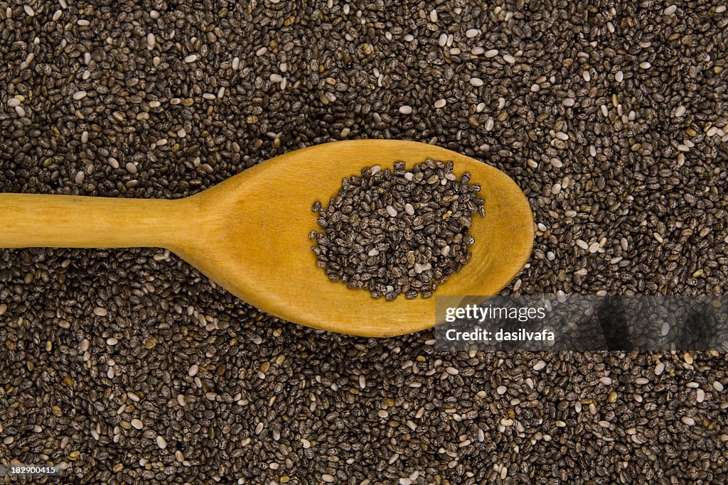 Spoon and Chia seeds