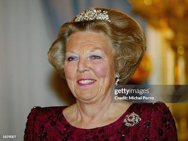 Dutch Queen Beatrix visits with Italian President Carlo Azeglio Ciampi March 4, 2003 in The Hague, The Netherlands. Ciampi will meet with the Dutch...