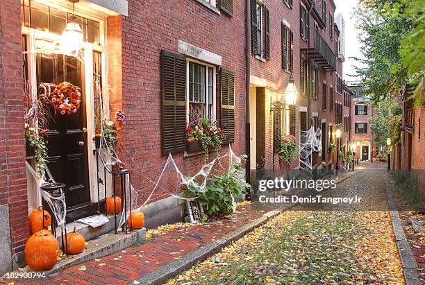 halloween in boston - house decoration stock pictures, royalty-free photos & images