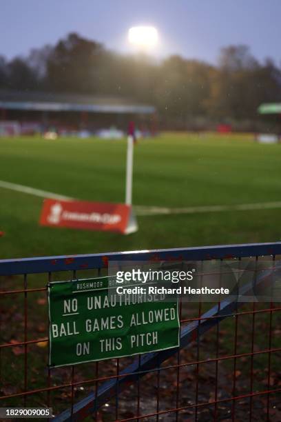 General view inside the stadium during the Emirates FA Cup Second Round match between Aldershot Town and Stockport County at The Electrical Services...