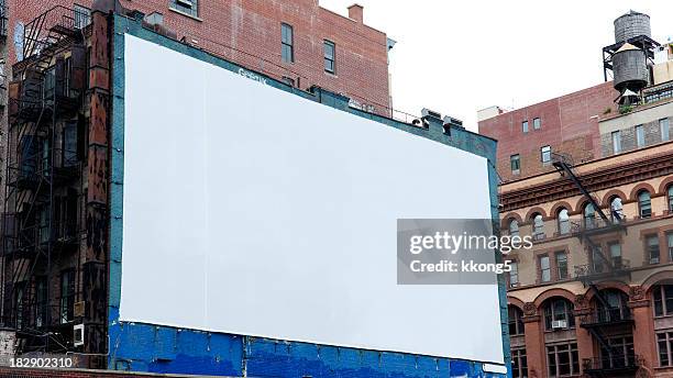 outdoor de propaganda de espaço em manhattan, nova york - canvas fabric - fotografias e filmes do acervo