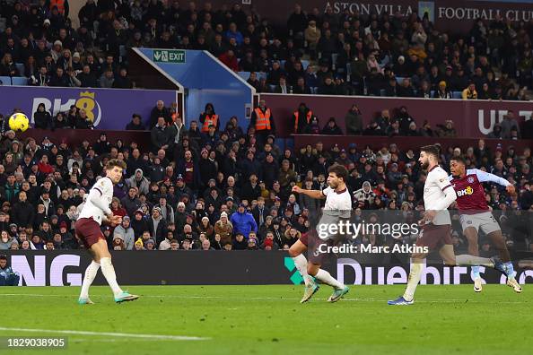 Leon Bailey of Aston Villa scores the winning goal during the Premier ...